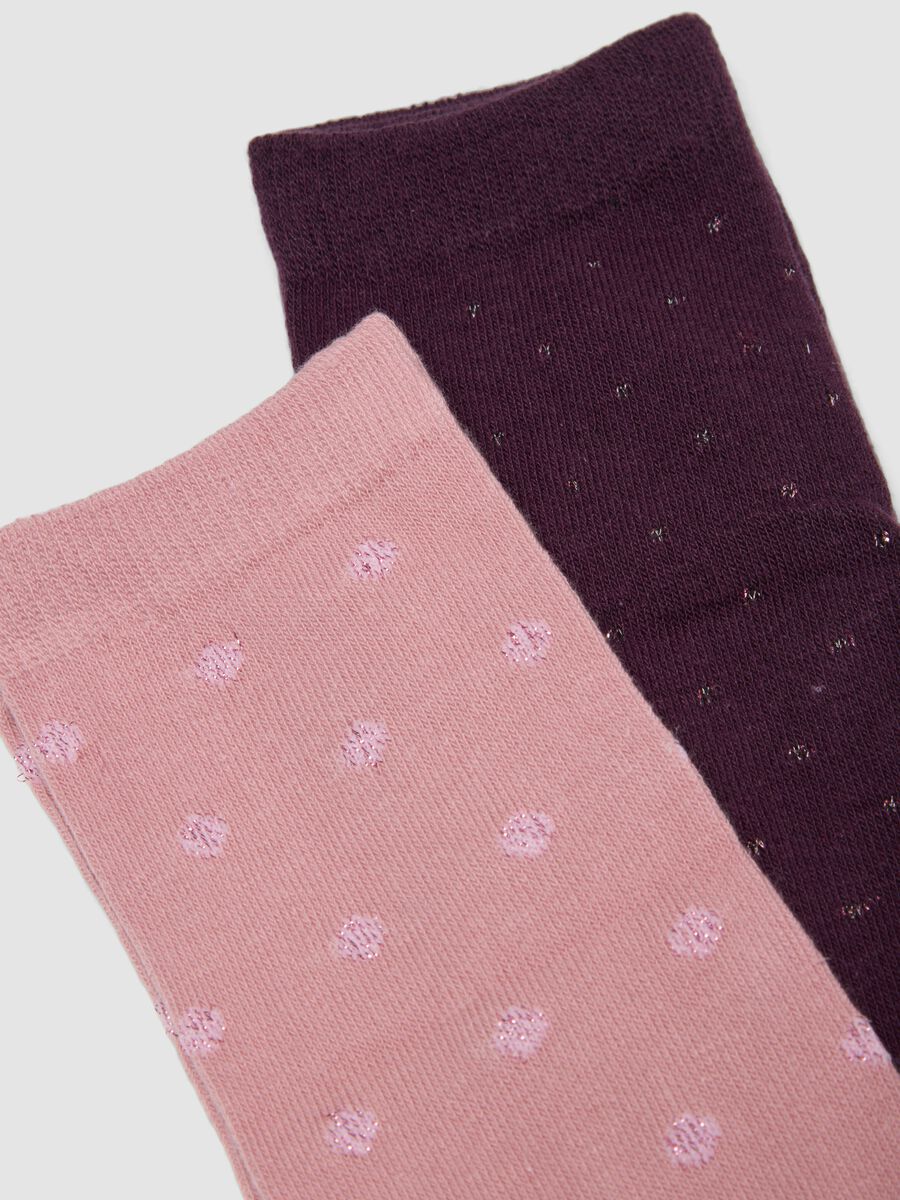 Three-pack of dark purple, light pink and dark brown organic stretch cotton socks_1