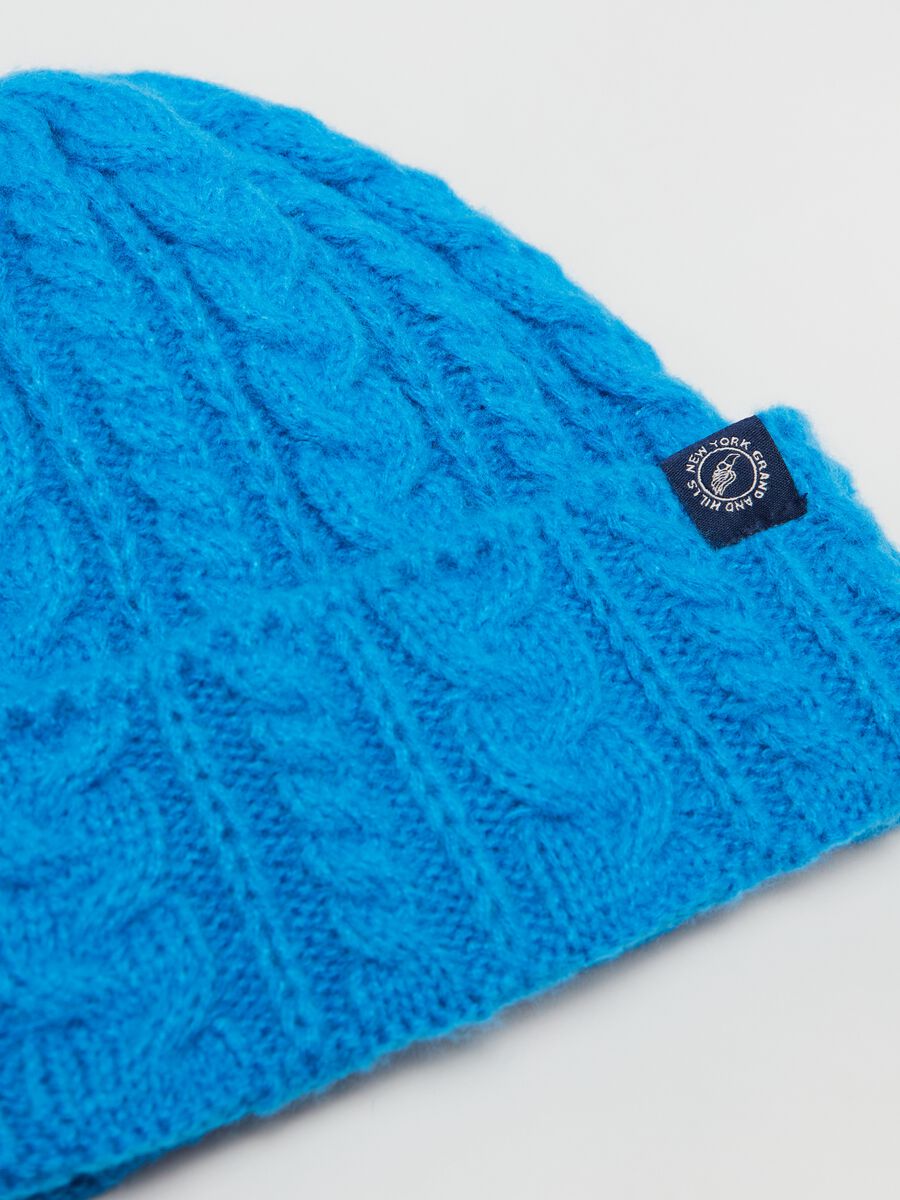 Cable-knit beanie hat_2
