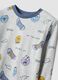 Grey organic cotton jersey pyjamas with all-over print for boys_2
