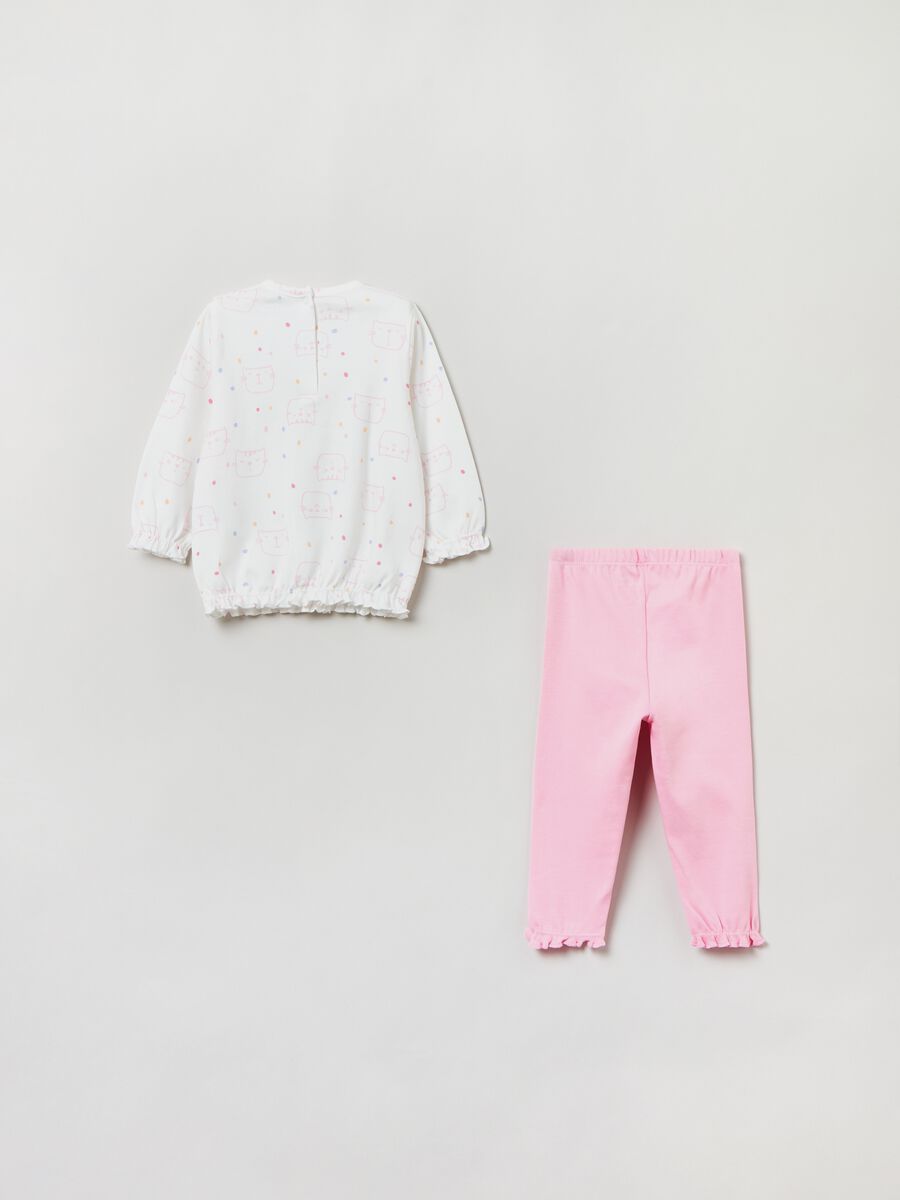 Cotton pyjamas with kitten print_1