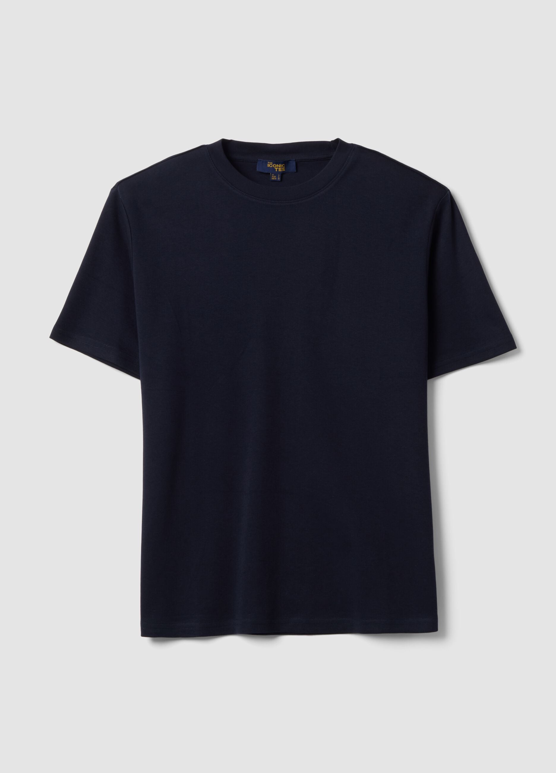 Blue pure cotton short-sleeve T-shirt, relaxed fit