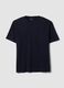 Blue pure cotton short-sleeve T-shirt, relaxed fit_0