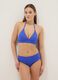 Blue high-waisted stretch fabric bikini bottoms_0