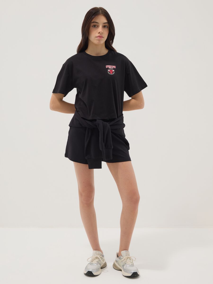 Short negro de algod&oacute;n 100% para ni&ntilde;a, corte regular_0