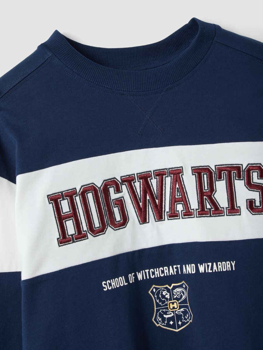 Blue pure cotton crew-neck Harry Potter print T-shirt for boys_4