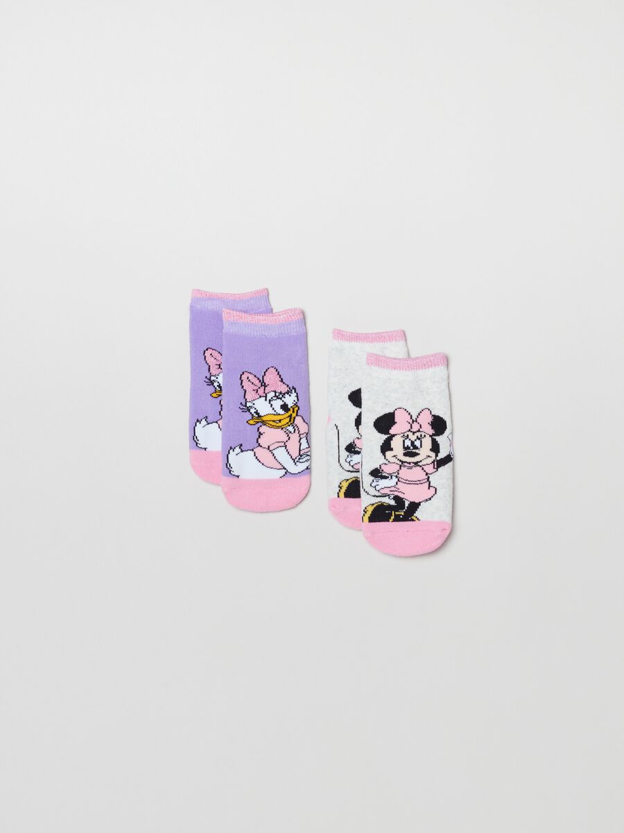 Two-pair pack slipper socks with Minnie Mouse and Daisy Duck_0