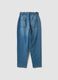 Jeans denim azzurri in puro cotone con vita paperbag baggy fit_6