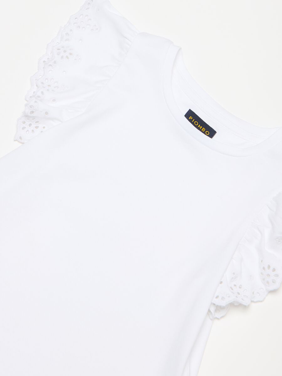 T-shirt with broderie anglaise flounce_5