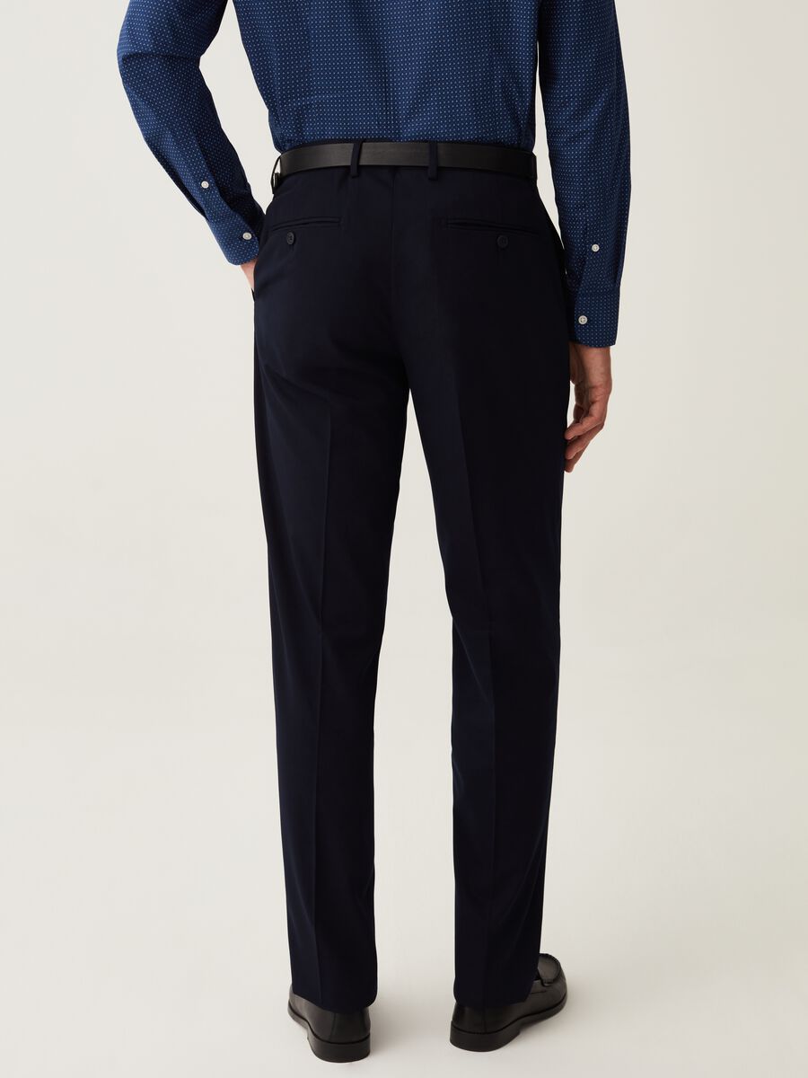 Navy blue regular-fit trousers_2