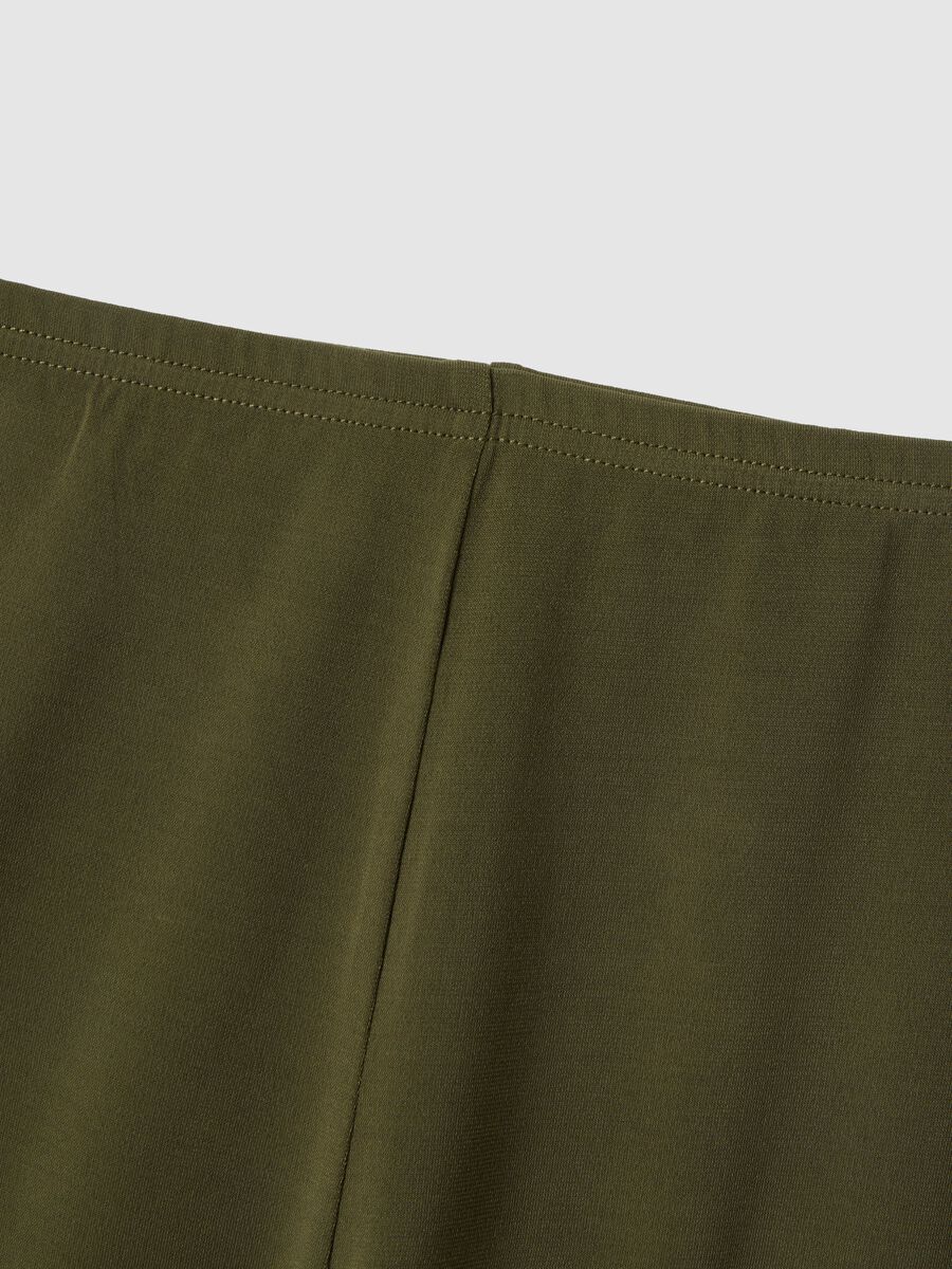Green relaxed fit maternity trousers in stretch fabric_1