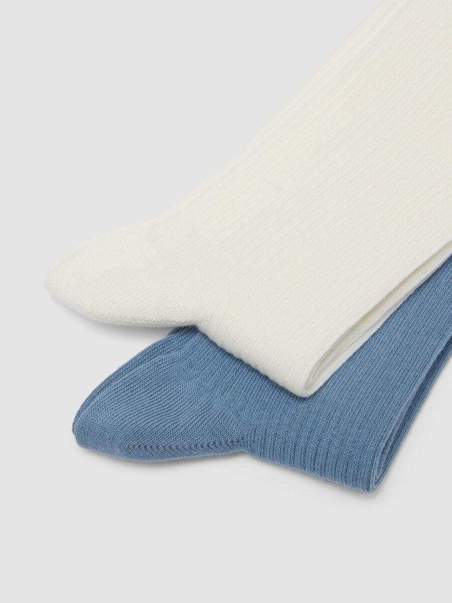 Three-pack of blue stretch cotton socks_1