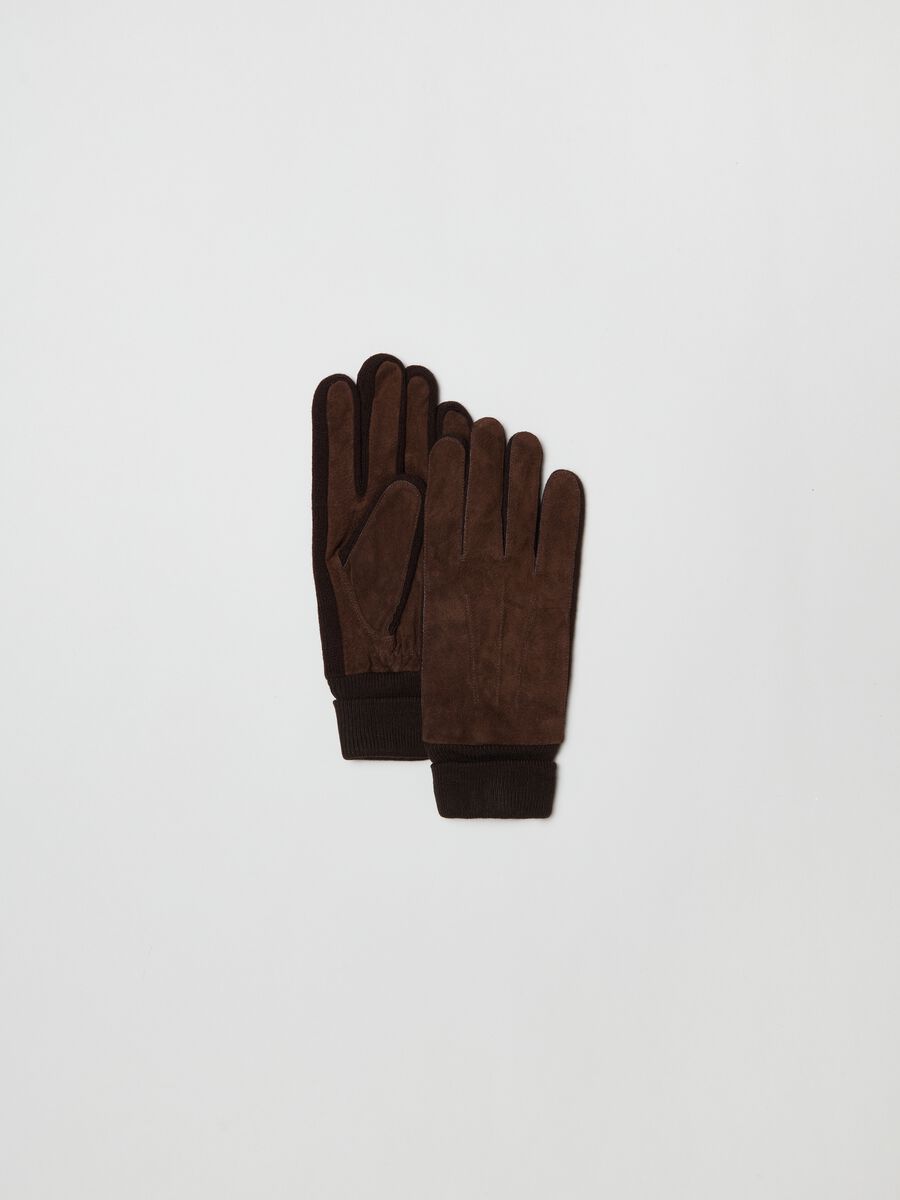 Gloves with suede leather inserts_0