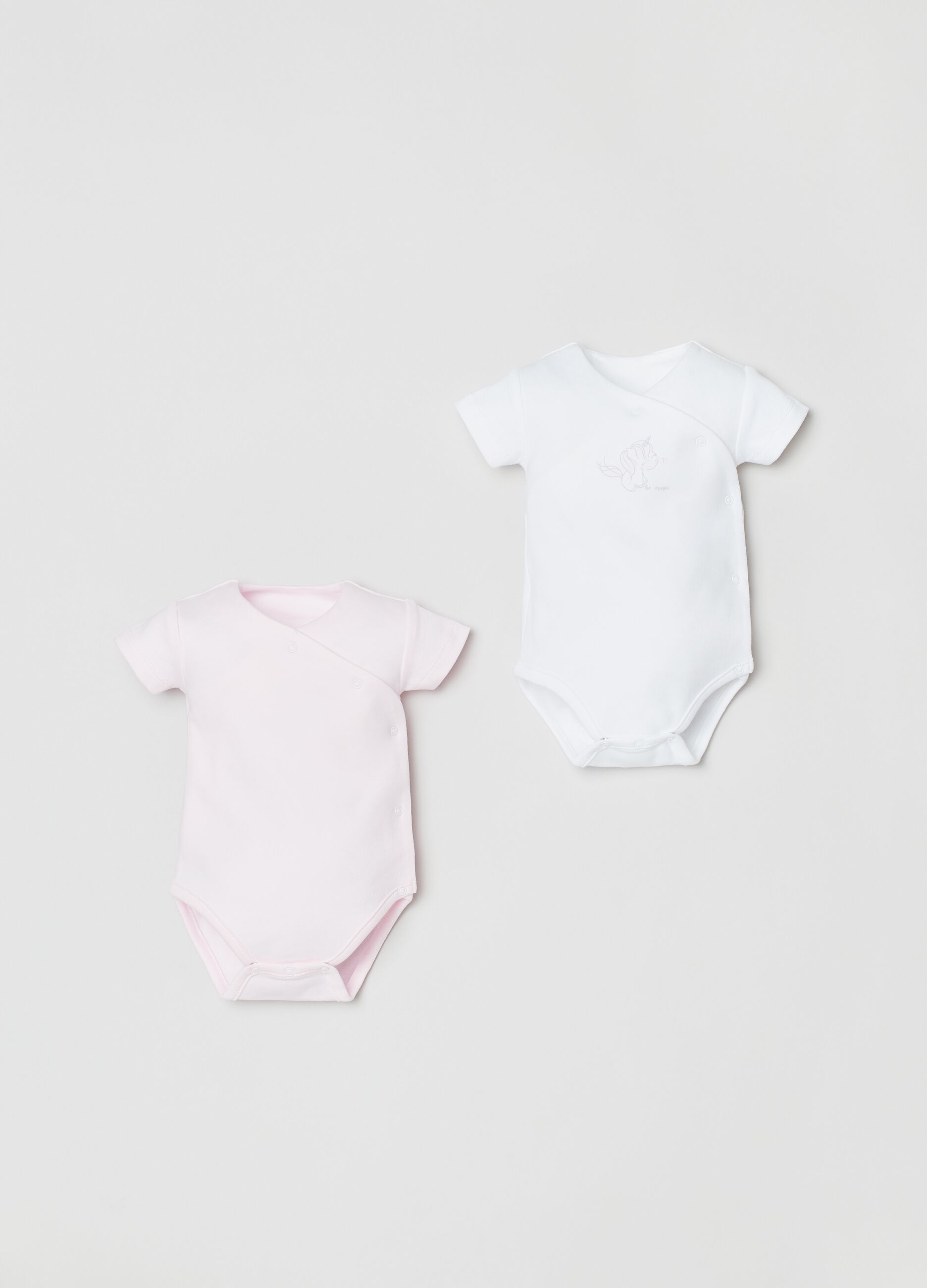 Two-pack cotton bodysuits with print
