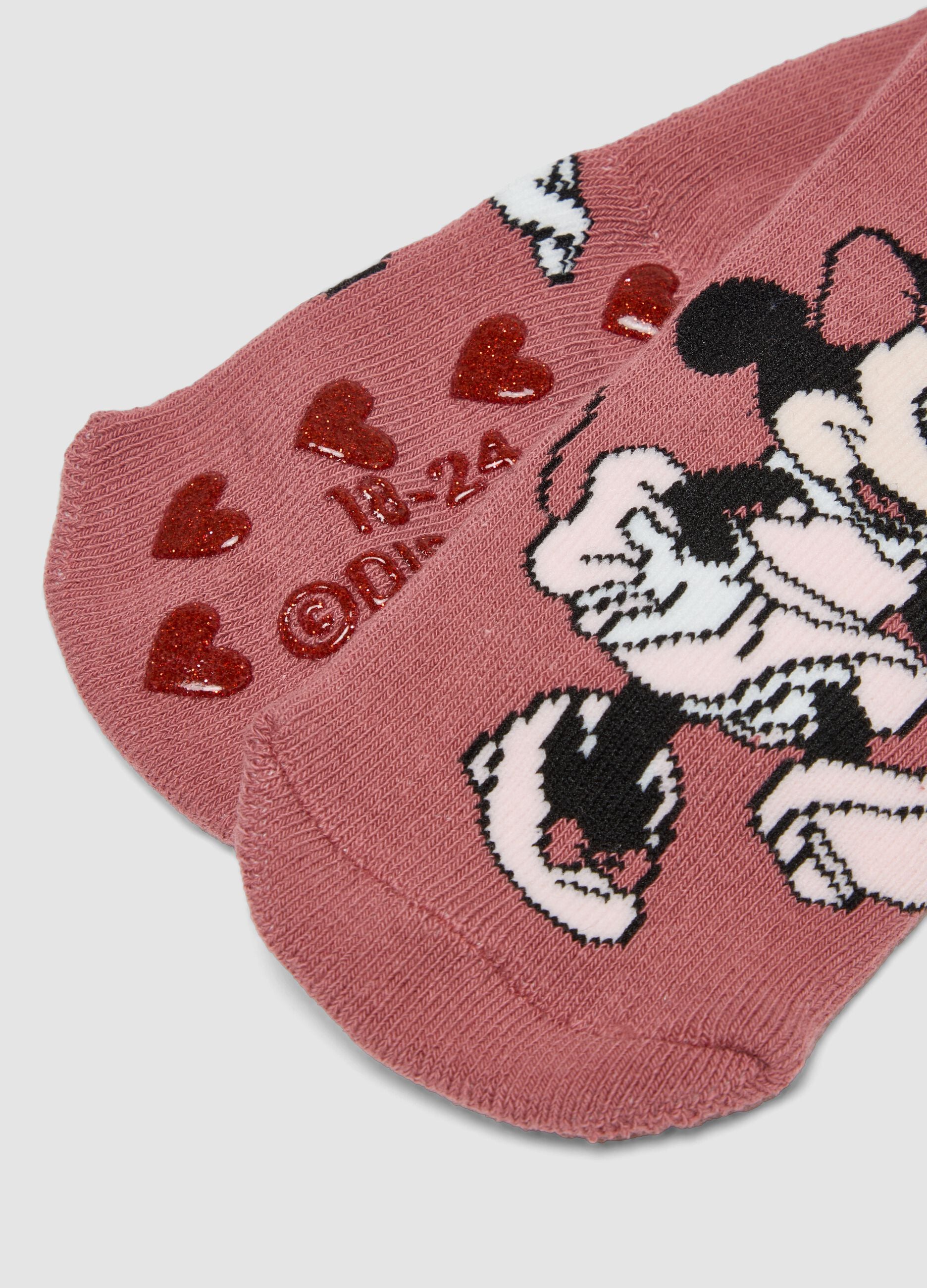 2er-Pack rutschfeste Socken aus elastischer Bio-Baumwolle mit Minnie-Muster