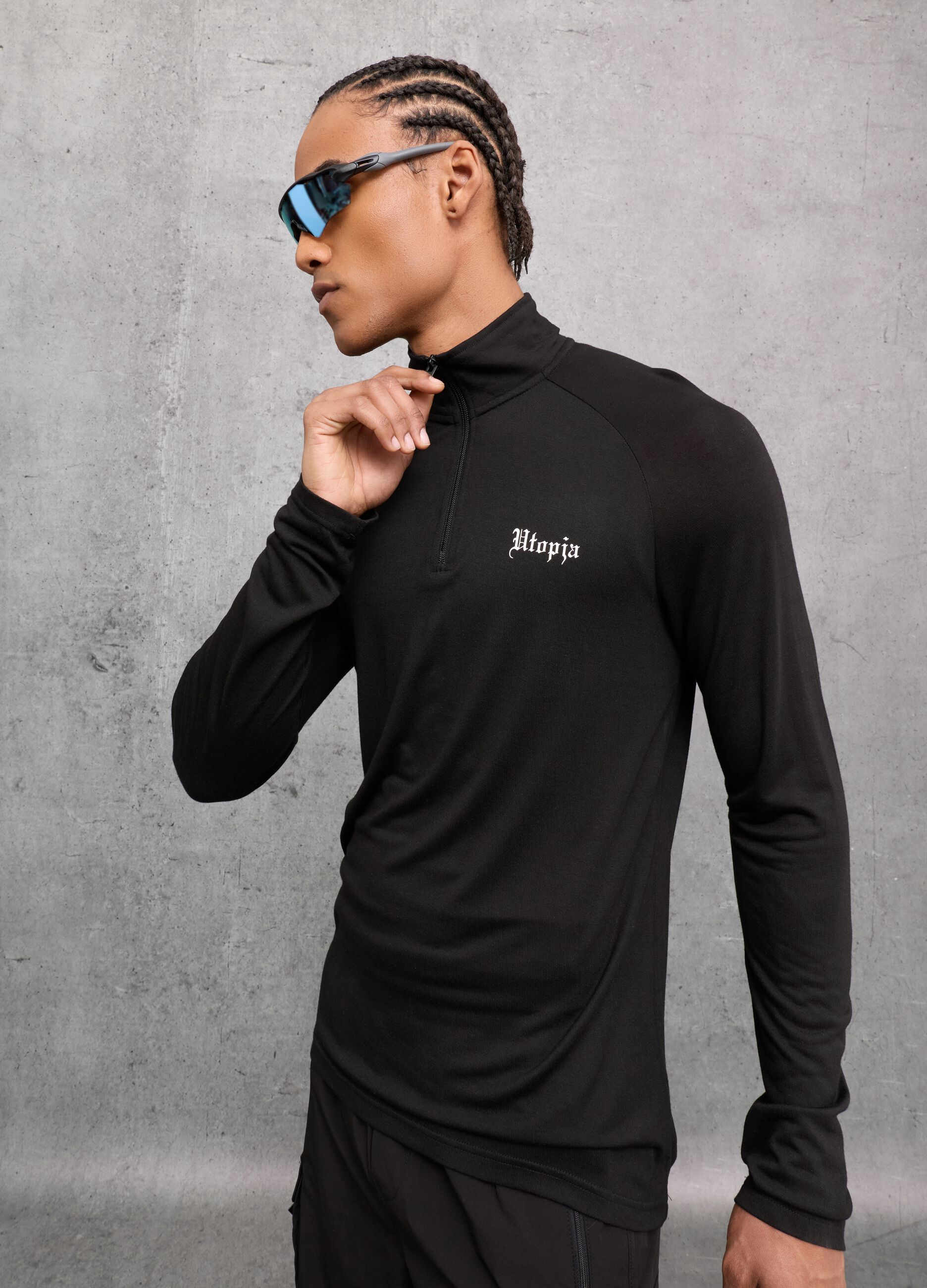 Half-Zip Light Sweater Black