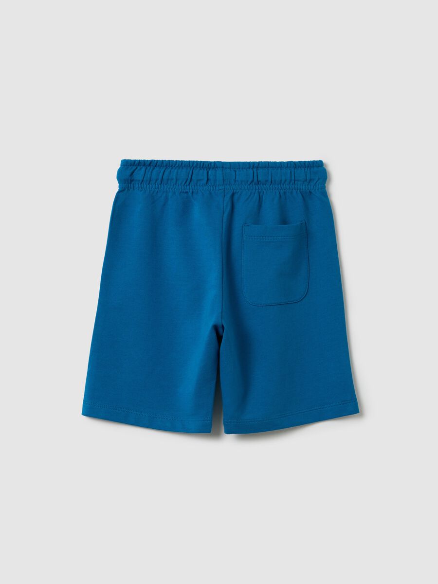 Boy's blue shorts in 100% cotton with regular fit_1