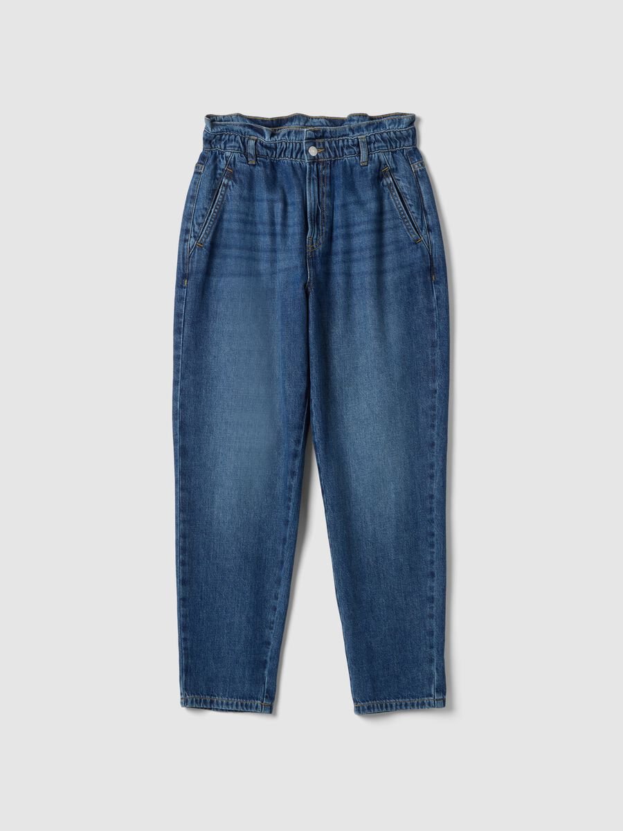 Blue Pure Cotton Baggy Trousers_4