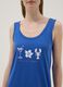 Sleeveless pure cotton blue nightdress with prints_3