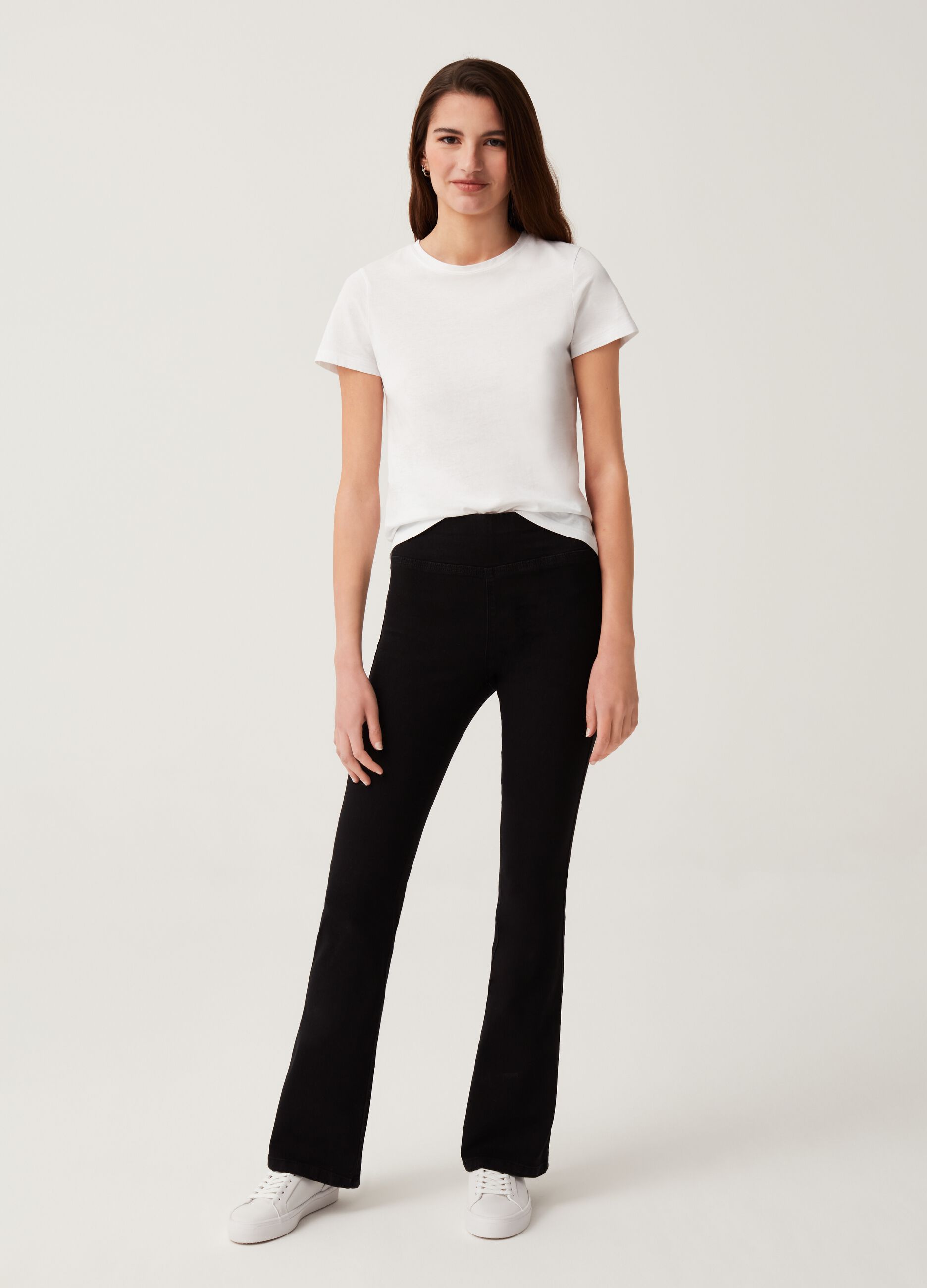 High-rise flare-fit jeggings