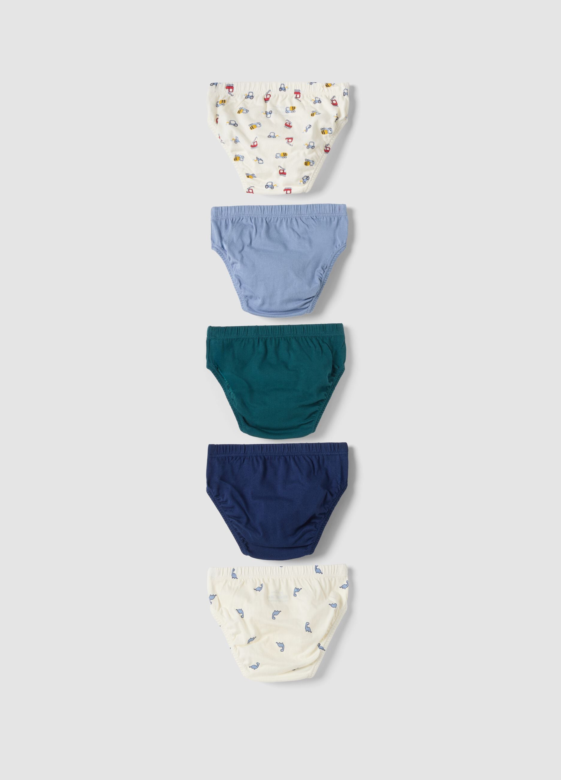 5-pack organic cotton briefs with prints