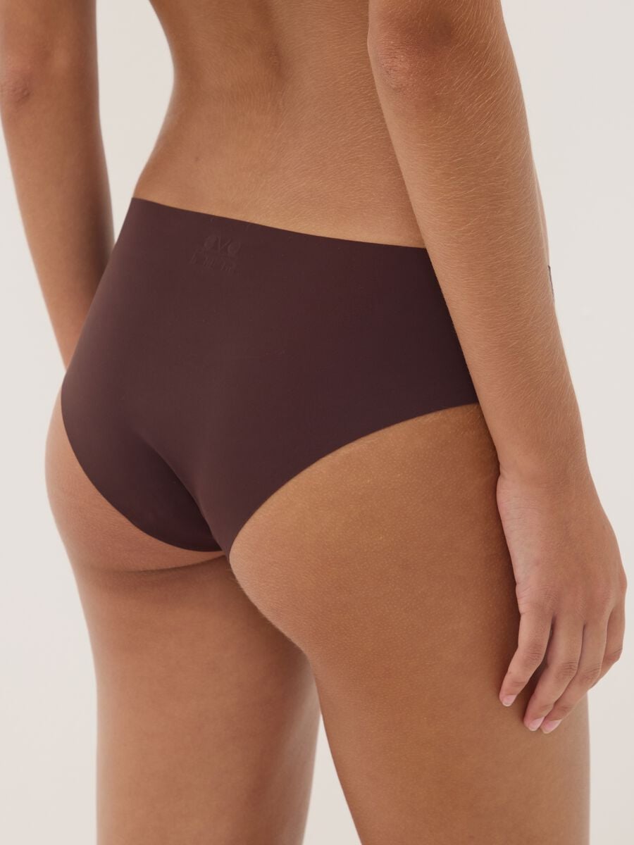 Cueca hipster castanha em microfibra el&aacute;stica com cintura regular_2