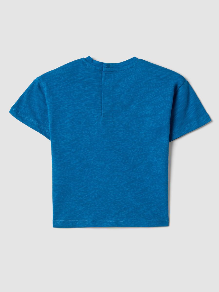 Children's regular fit pure cotton blue t-shirt with pocket_1
