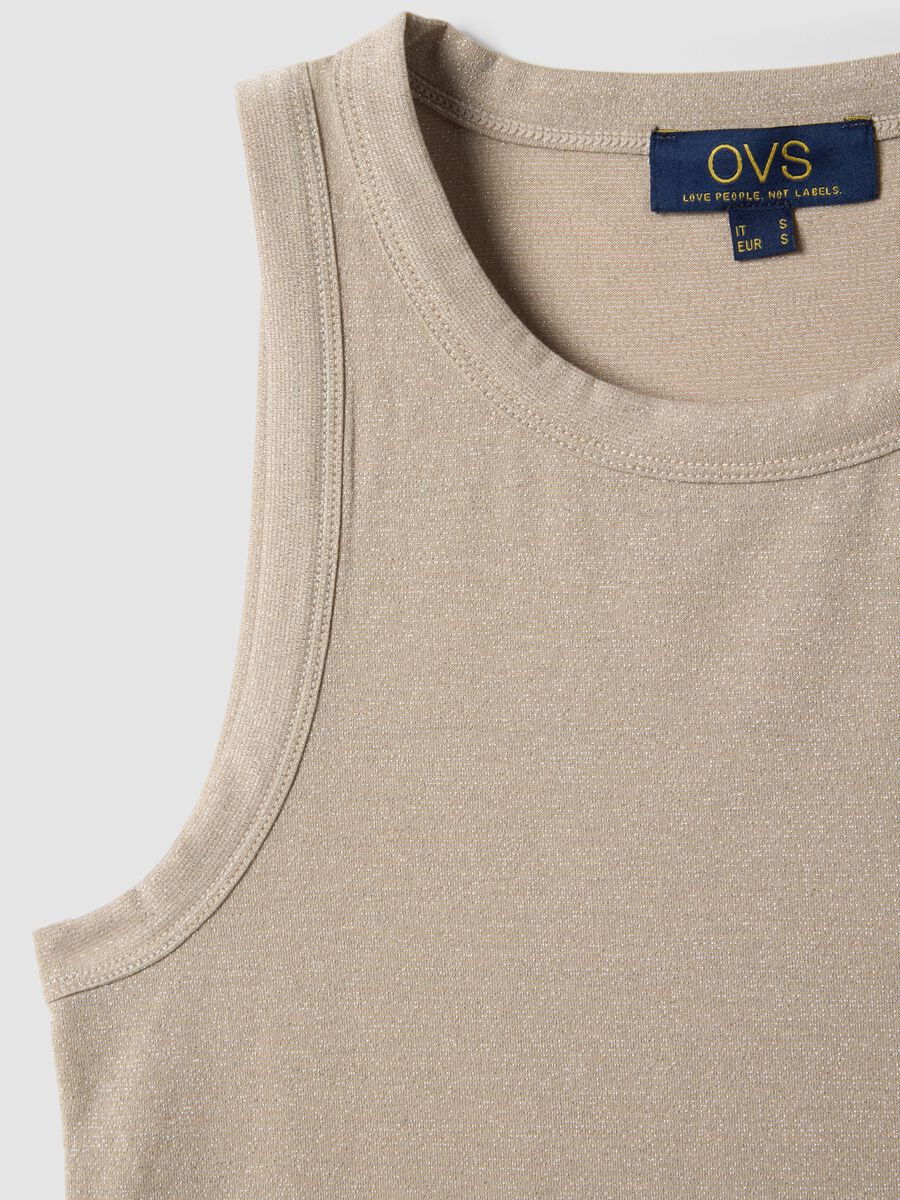 Beiger Glitzer-Top mit d&uuml;nnen Tr&auml;gern, regul&auml;re Passform_5