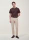 Brown pure cotton crew-neck T-shirt, relaxed fit_0