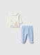 Baby set in white and blue cotton blend_0