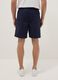 Blue pure cotton Bermuda shorts with elasticated waist_2