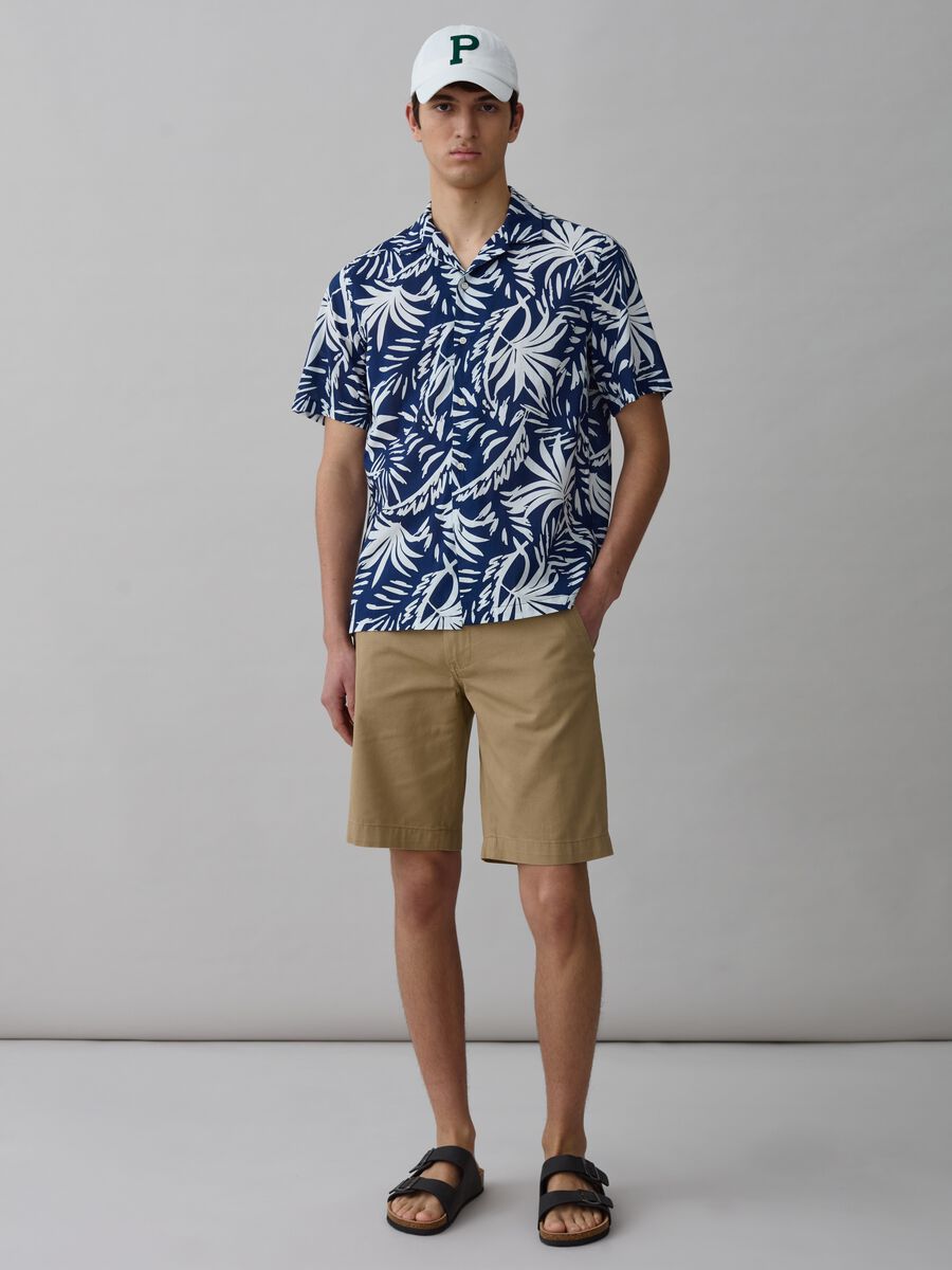 Short-sleeved shirt with palms print_4