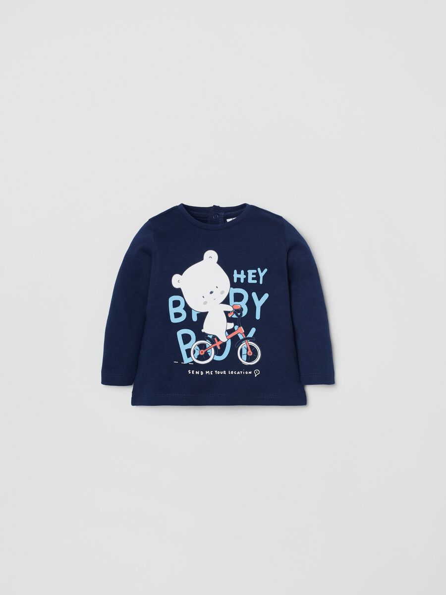 Long-sleeved T-shirt with bear print_0