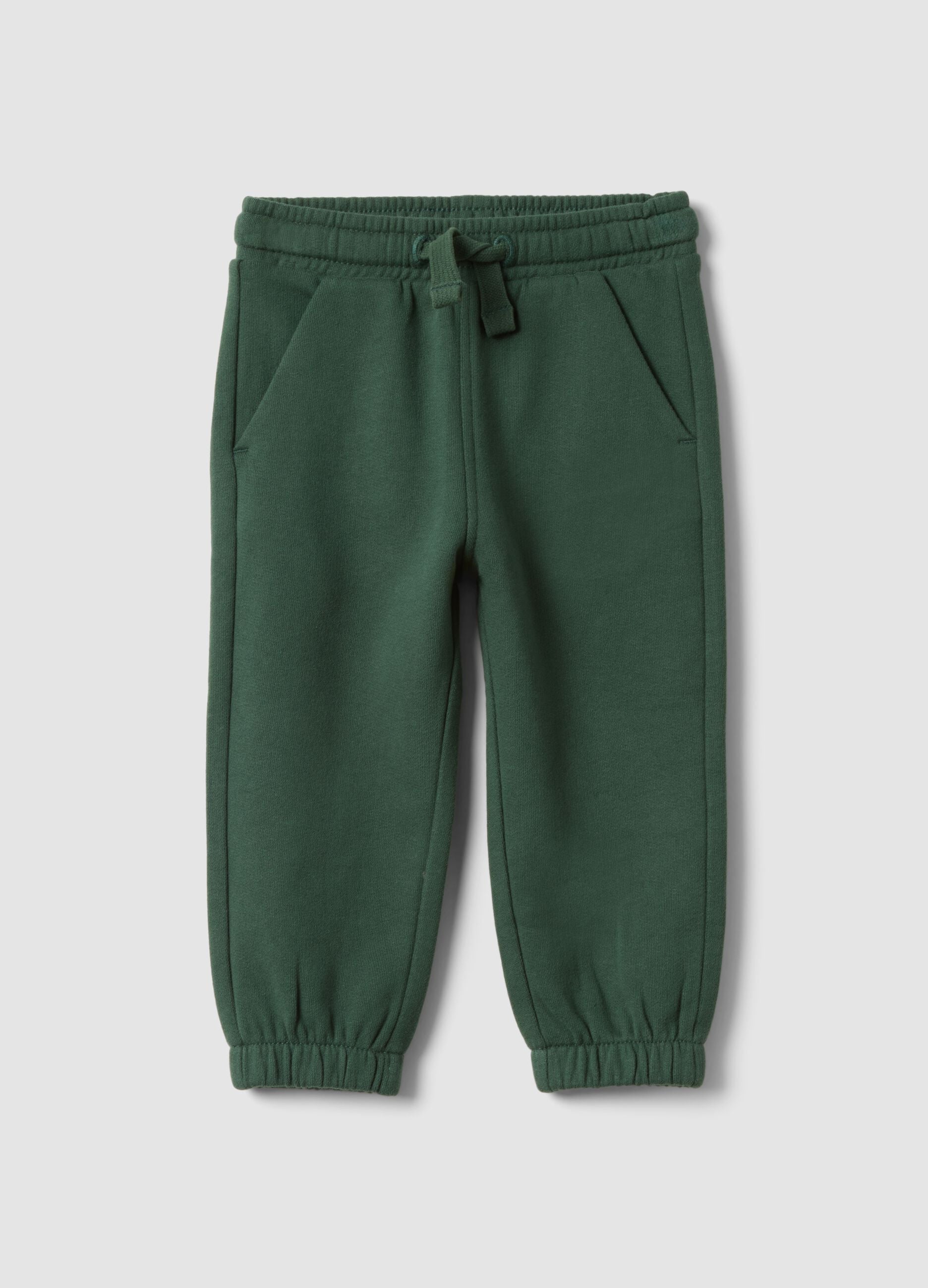 Pantaloni jogger verdi in puro cotone organico