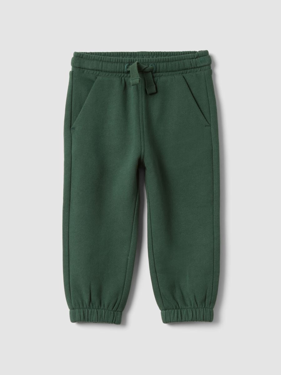 Pantaloni jogger verdi in puro cotone organico_0