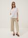 Beige Palazzo-Hose aus elastischer Viskose_0