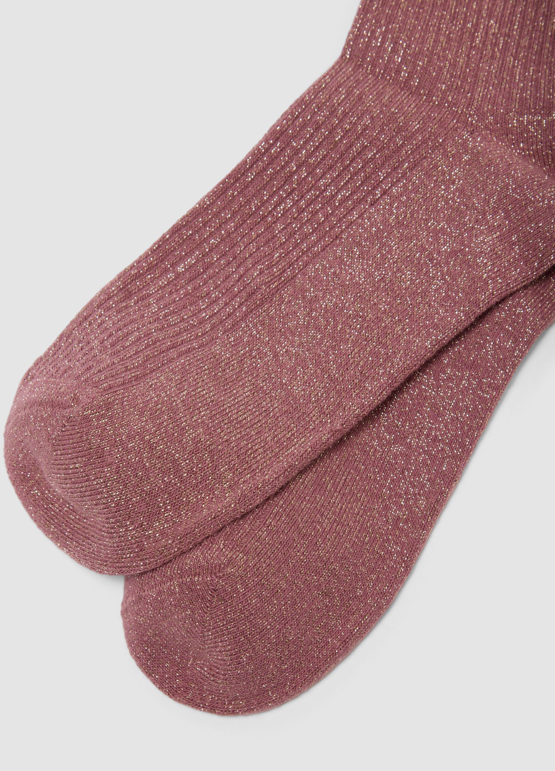 2er-Pack rosa Socken aus elastischer Bio-Baumwolle mit Muschelsaum