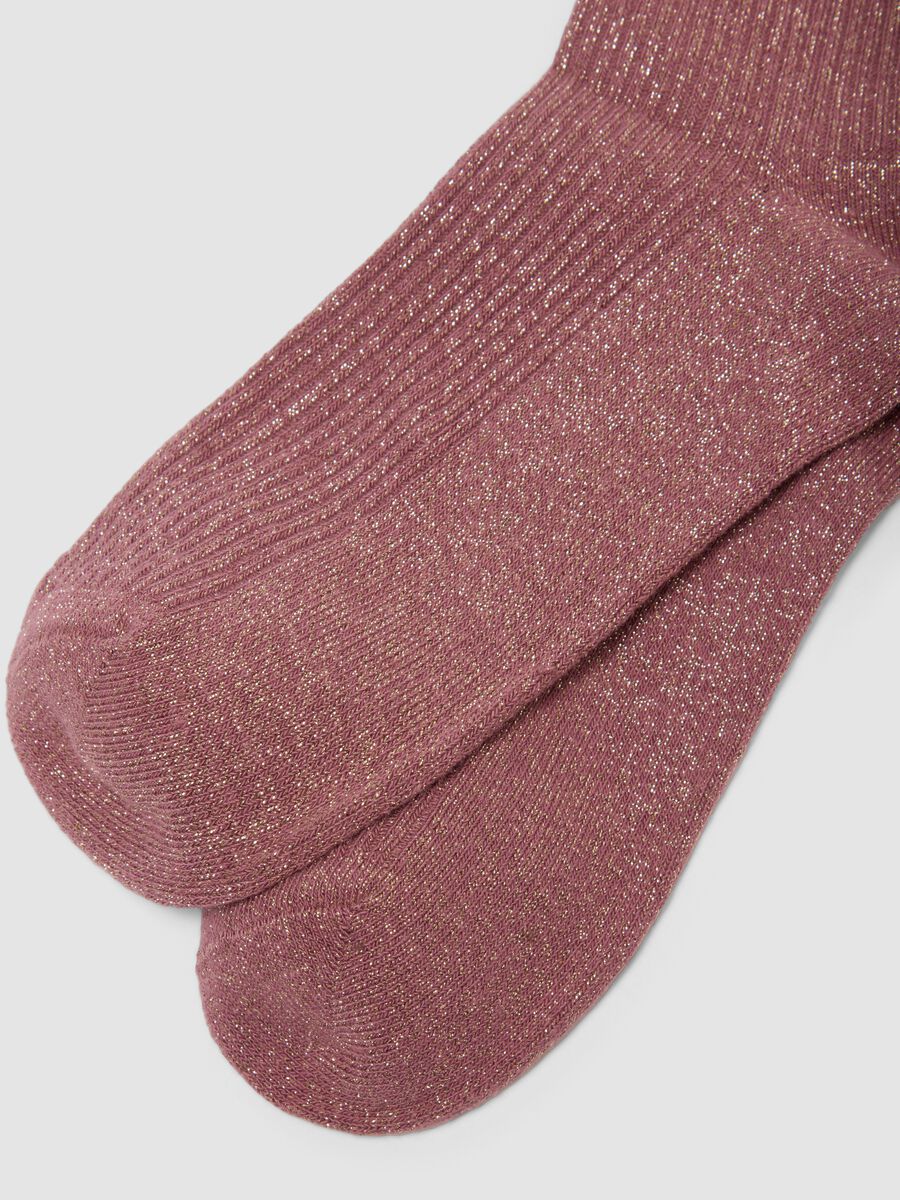 2er-Pack rosa Socken aus elastischer Bio-Baumwolle mit Muschelsaum_1