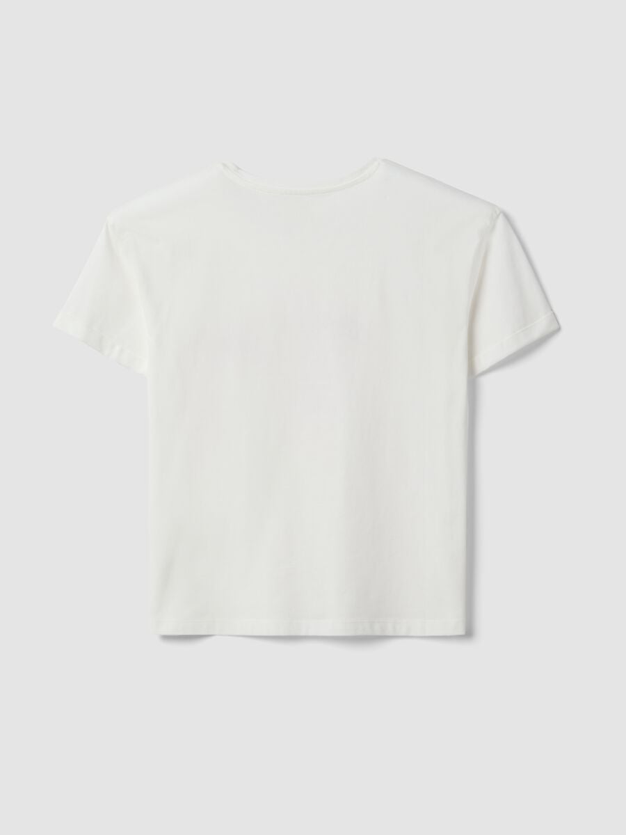 White organic cotton pyjama T-shirt with front slogan_6