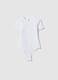Girl's fitted white stretch cotton bodysuit_0
