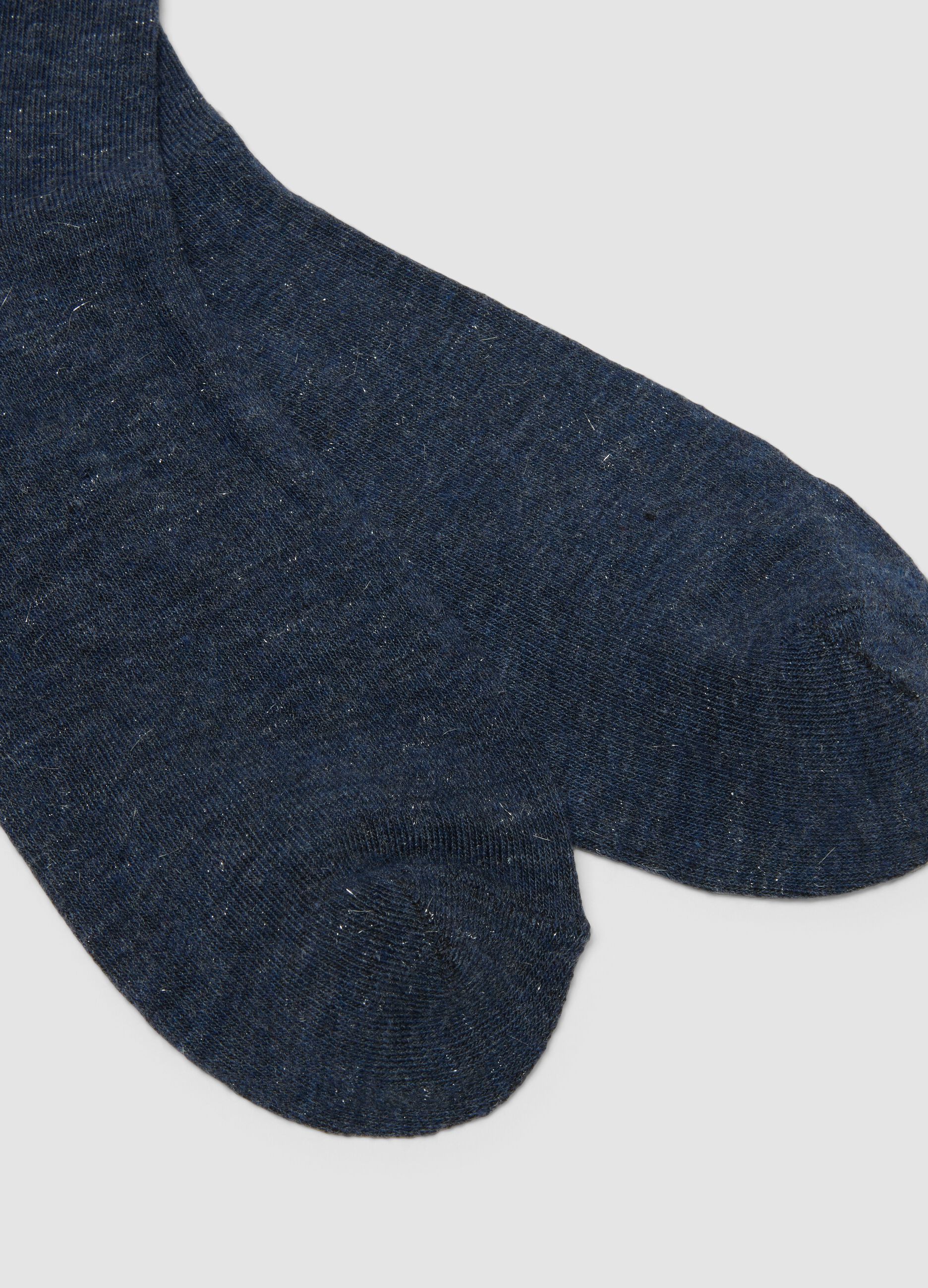 Calzini blu melange in viscosa elasticizzata