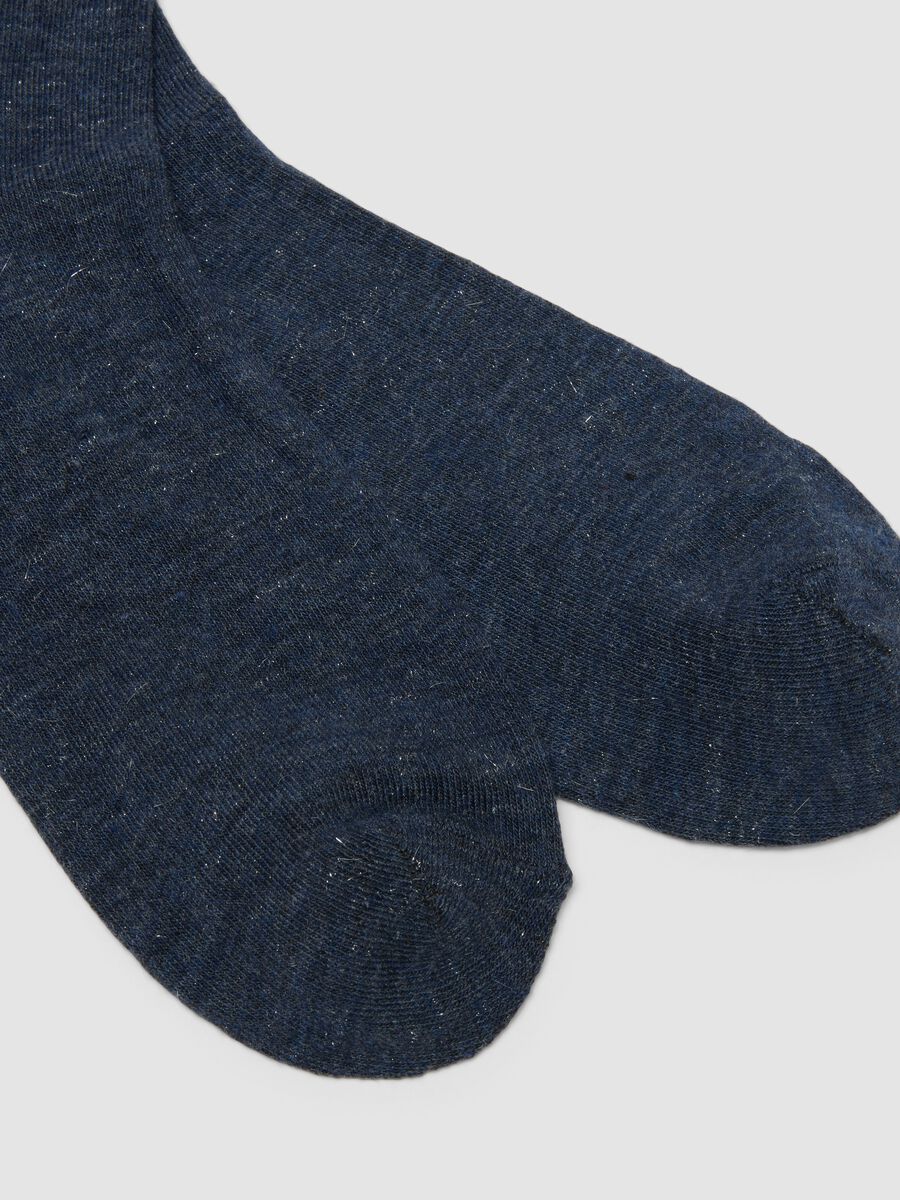Calzini blu melange in viscosa elasticizzata_1