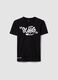 Boys' black pure cotton t-shirt regular fit with Swag print_3
