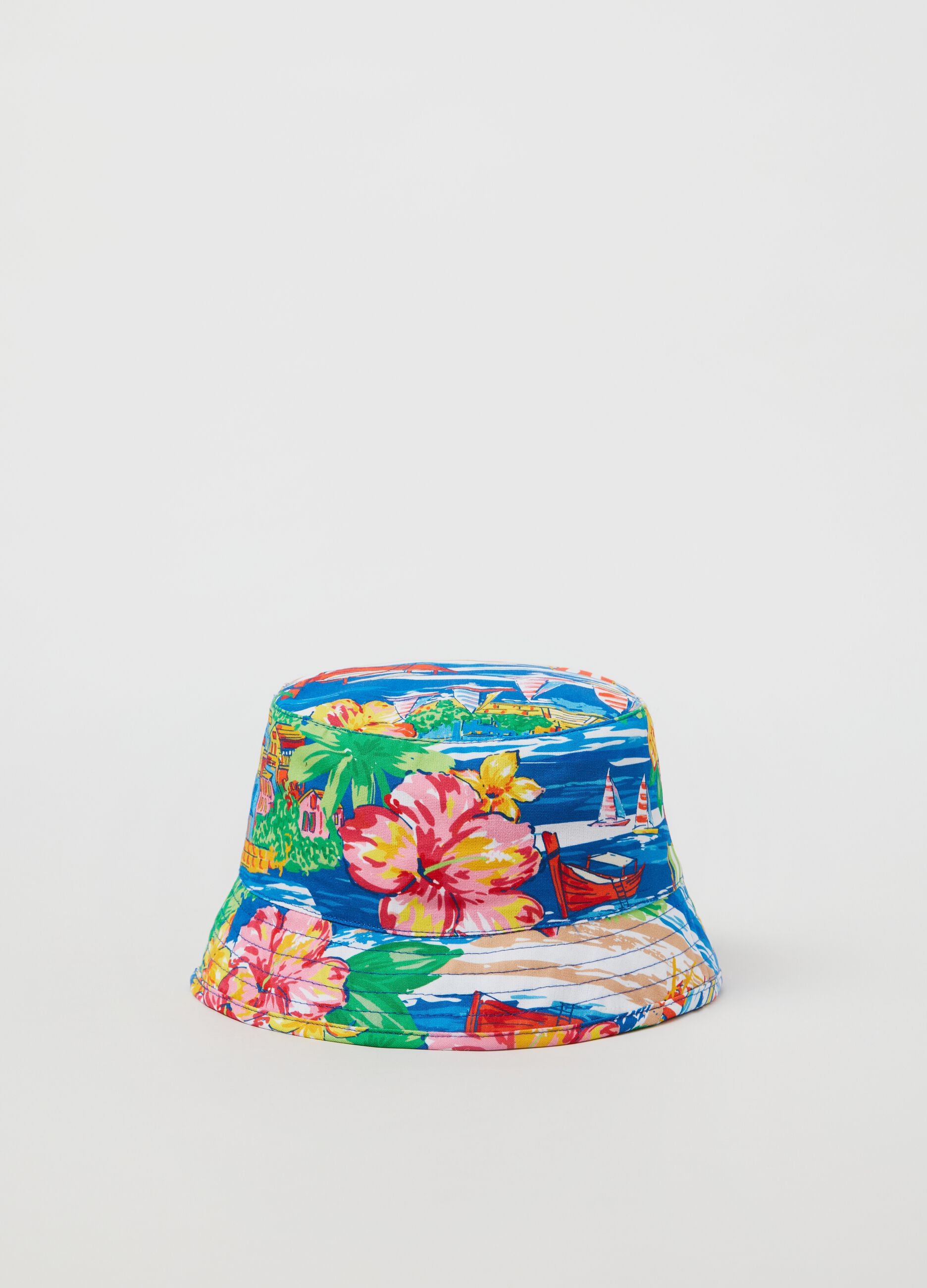 Sombrero con estampado hawaiano
