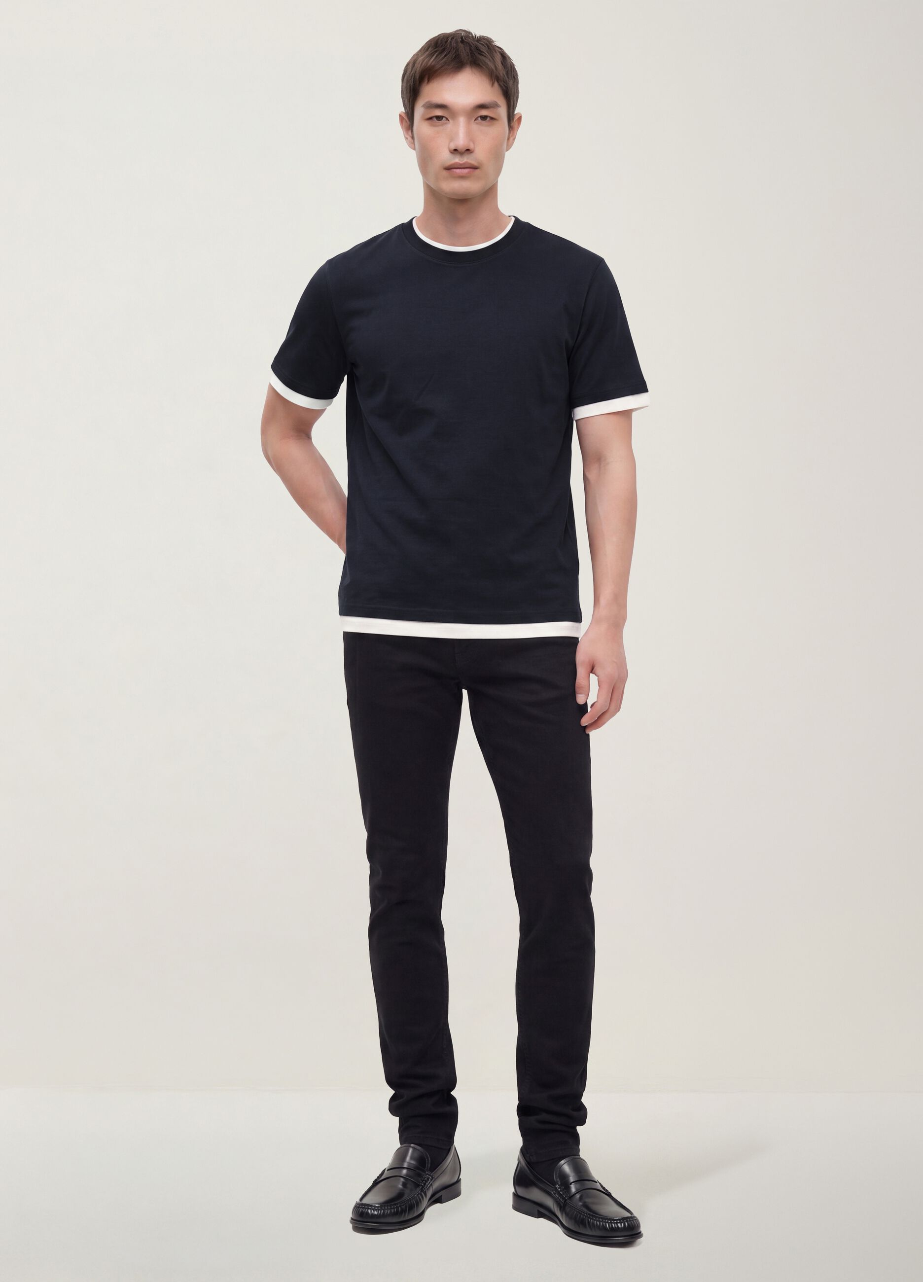 Schwarze Skinny-Fit-Jeans aus Stretch-Baumwolle