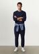 Pantaloni jogger blu in misto cotone regular fit_0