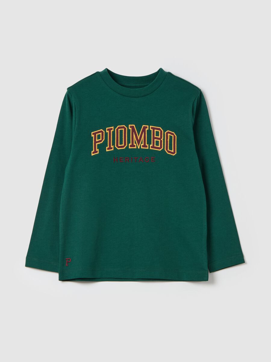 Long-sleeved T-shirt with logo embroidery_3