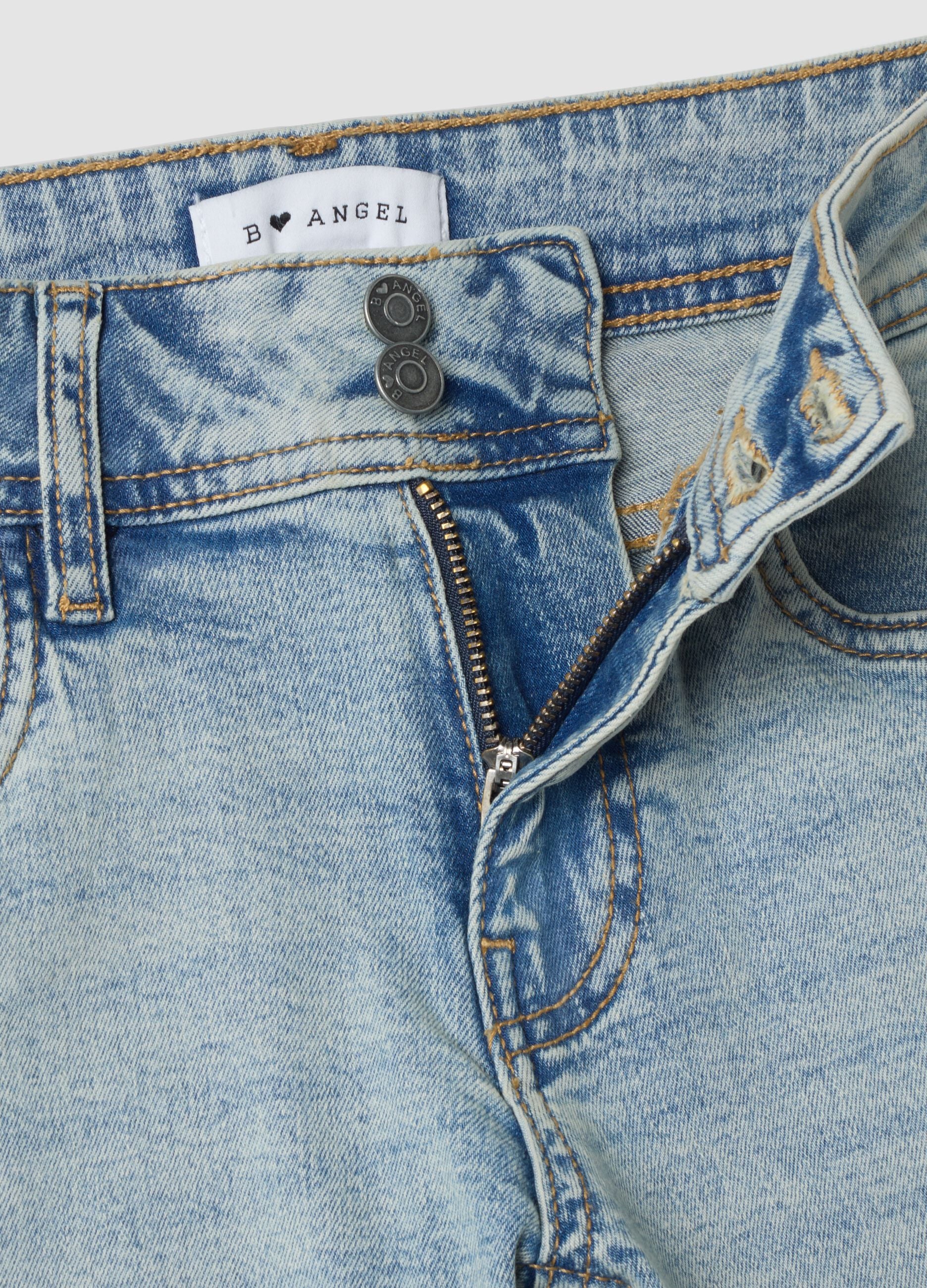 Jeans blu chiaro flare in cotone elasticizzato