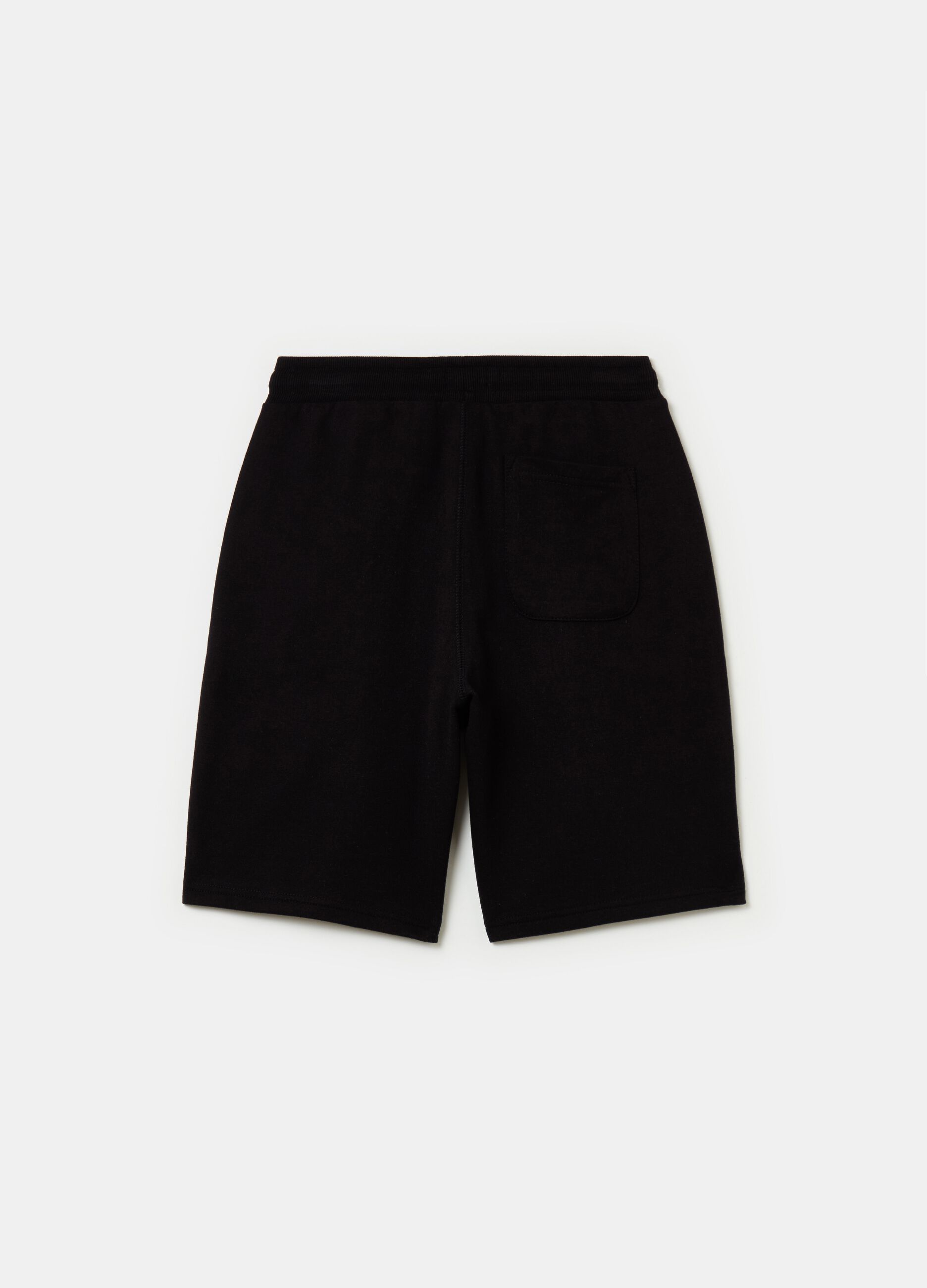 Bermuda shorts with print and drawstring