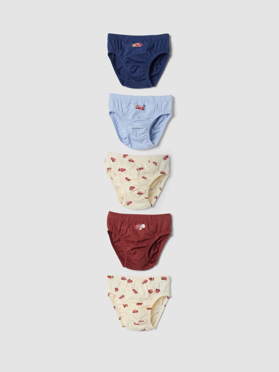 Pack of five organic cotton Cars-print baby briefs_0