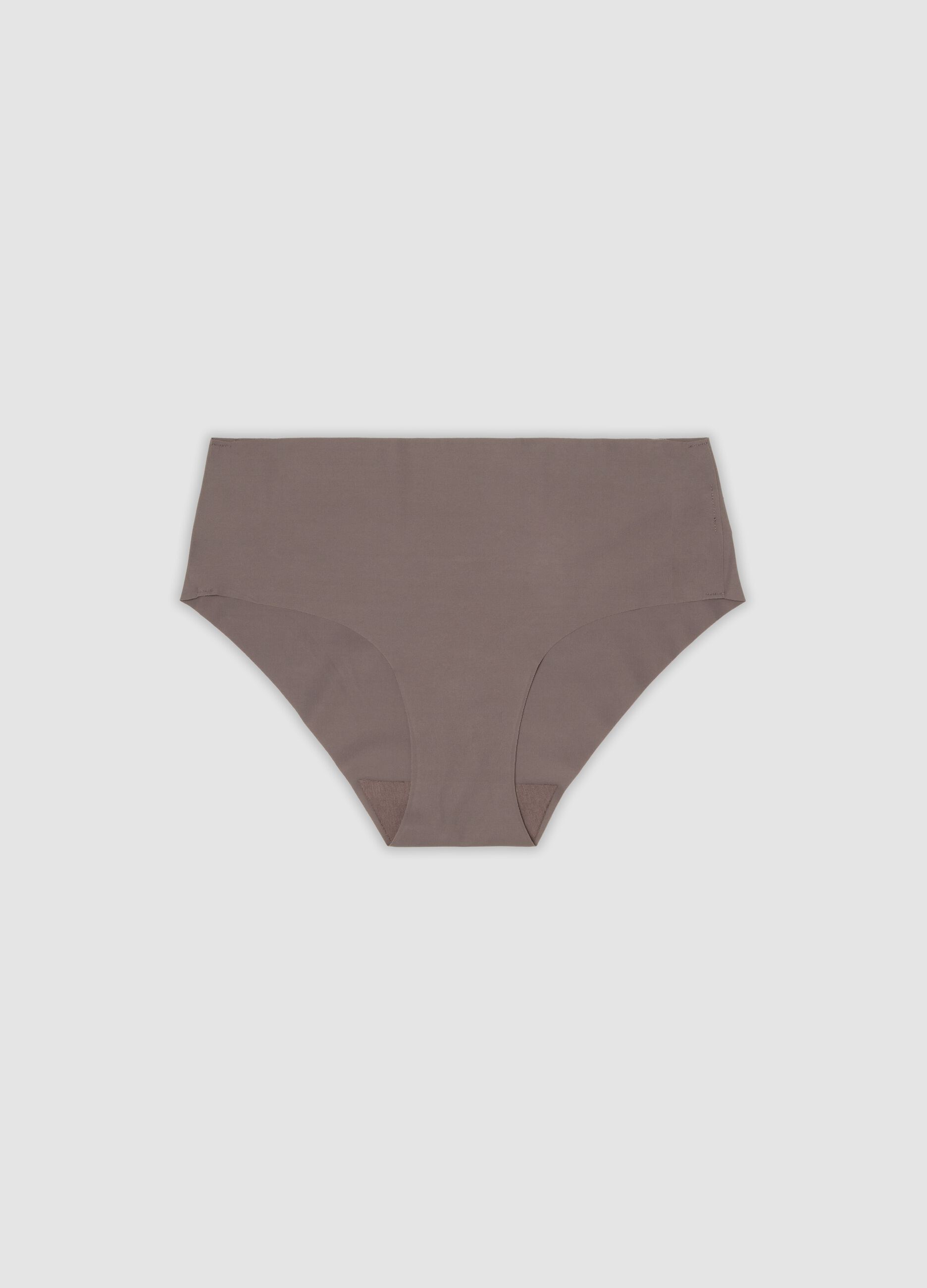 Grey hipster briefs in stretch microfibre with regular waist